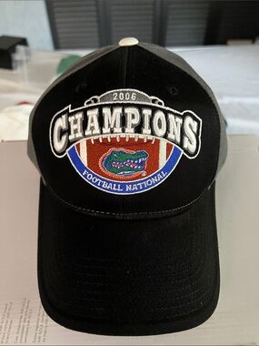 Black Champions Football National Cap with Florida Gators Logo